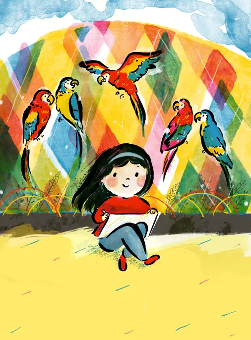 Parrot of my heart illustration by Risa Kusumoto