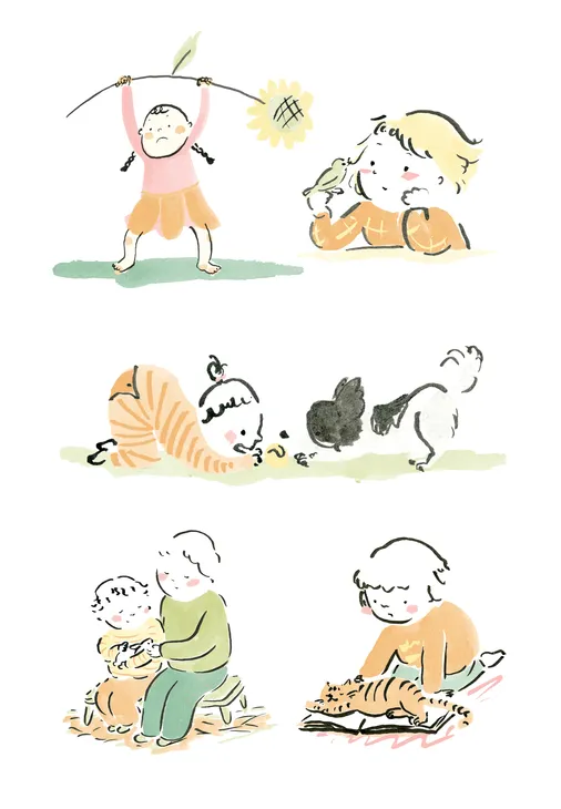 Selection of spot illustrations created by Risa Kusumoto